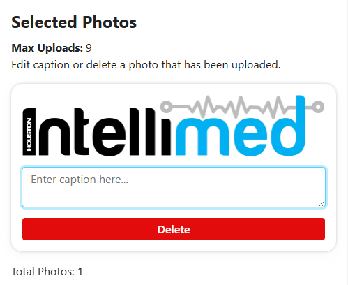 Step 2, add a caption to the photos that have been uploaded.