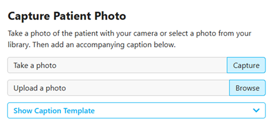 Step 2, upload or capture a patient photo.