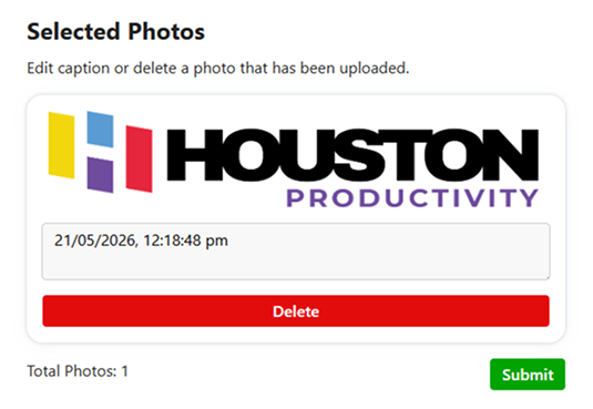 Step 3, add a caption to a single image or apply a caption template to multiple images at once.